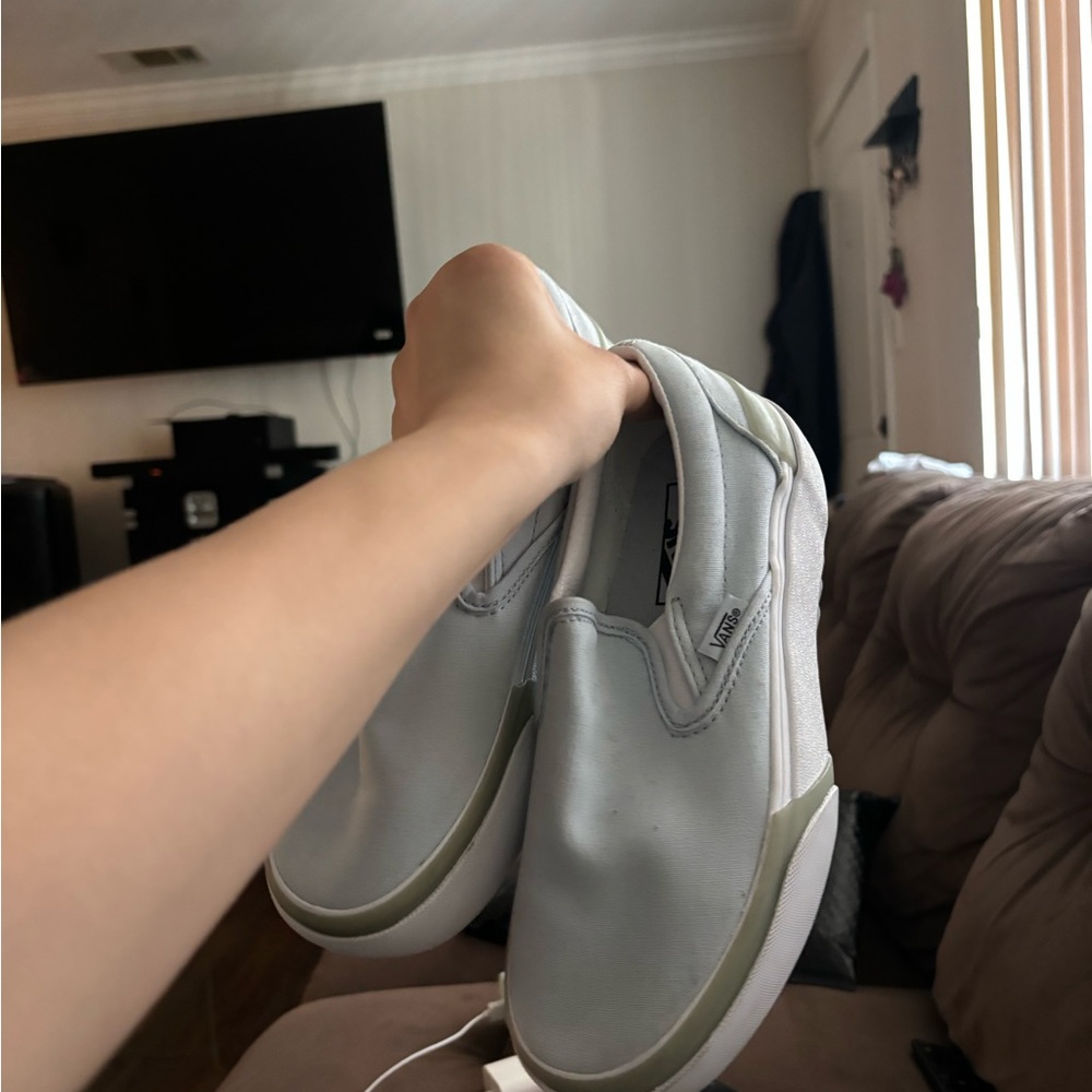 Vans White Slip-On Sneakers